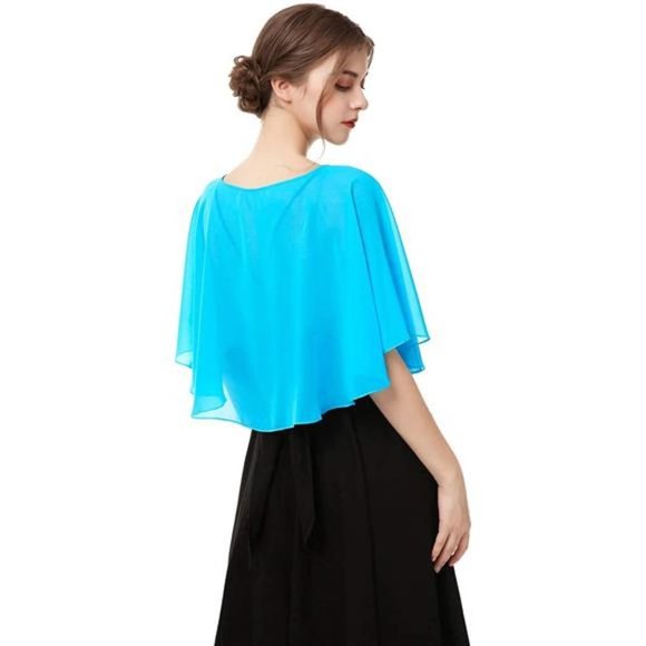 SOFT Capelets capes Shawls and Wraps for Dress Blue - Picture 2 of 5